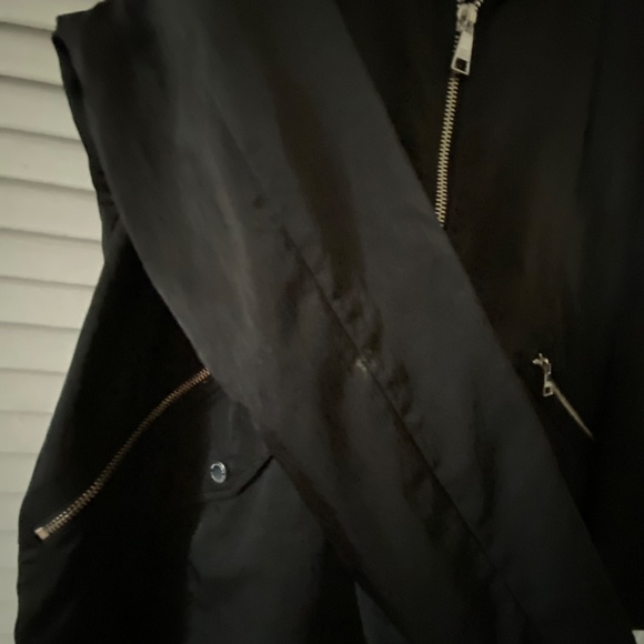 KARL LAGERFELD PARIS BLACK PARKA JACKET WITH HOODIE AUTHENTIC LARGE - Picture 5 of 14